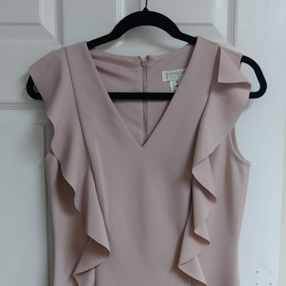 Enfocus Studio Dresses & Skirts - Light Pink Fitted Dress with Ruffle